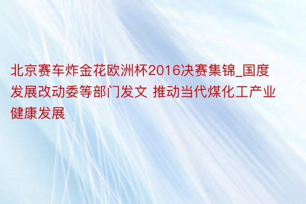 北京赛车炸金花欧洲杯2016决赛集锦_国度发展改动委等部门发文 推动当代煤化工产业健康发展