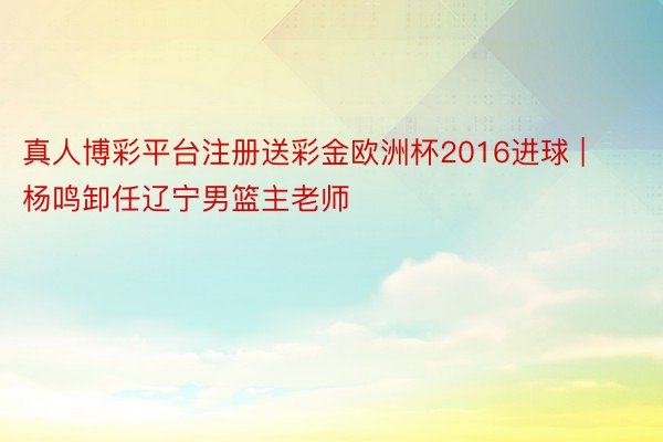 真人博彩平台注册送彩金欧洲杯2016进球 | 杨鸣卸任辽宁男篮主老师